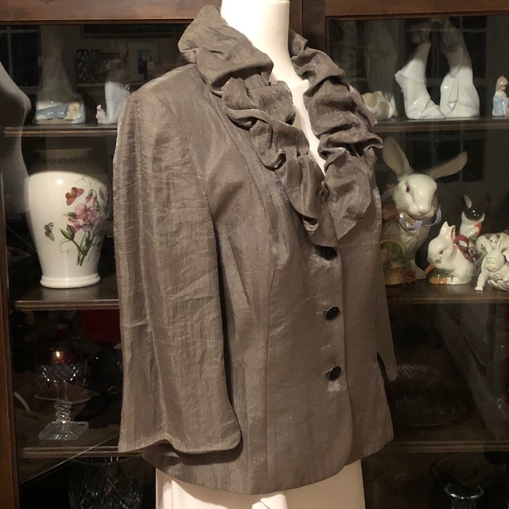 Gray Metallic Jacket Size 14